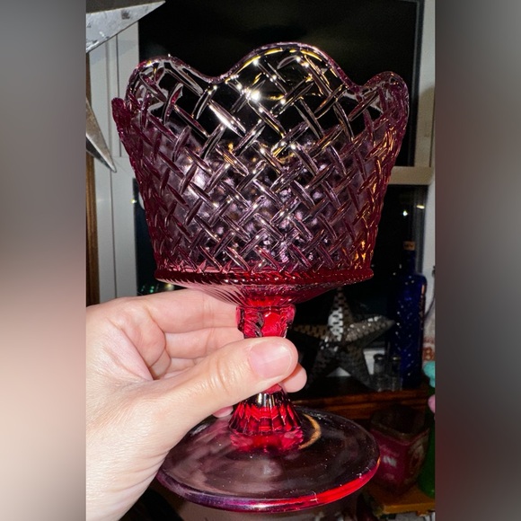 Fenton Vintage Dusty Rose Glass Basket✨ - Picture 7 of 11
